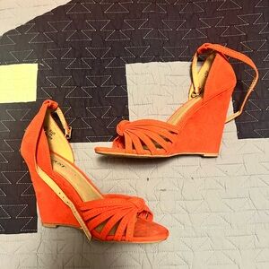 Orange Wedge Sandals